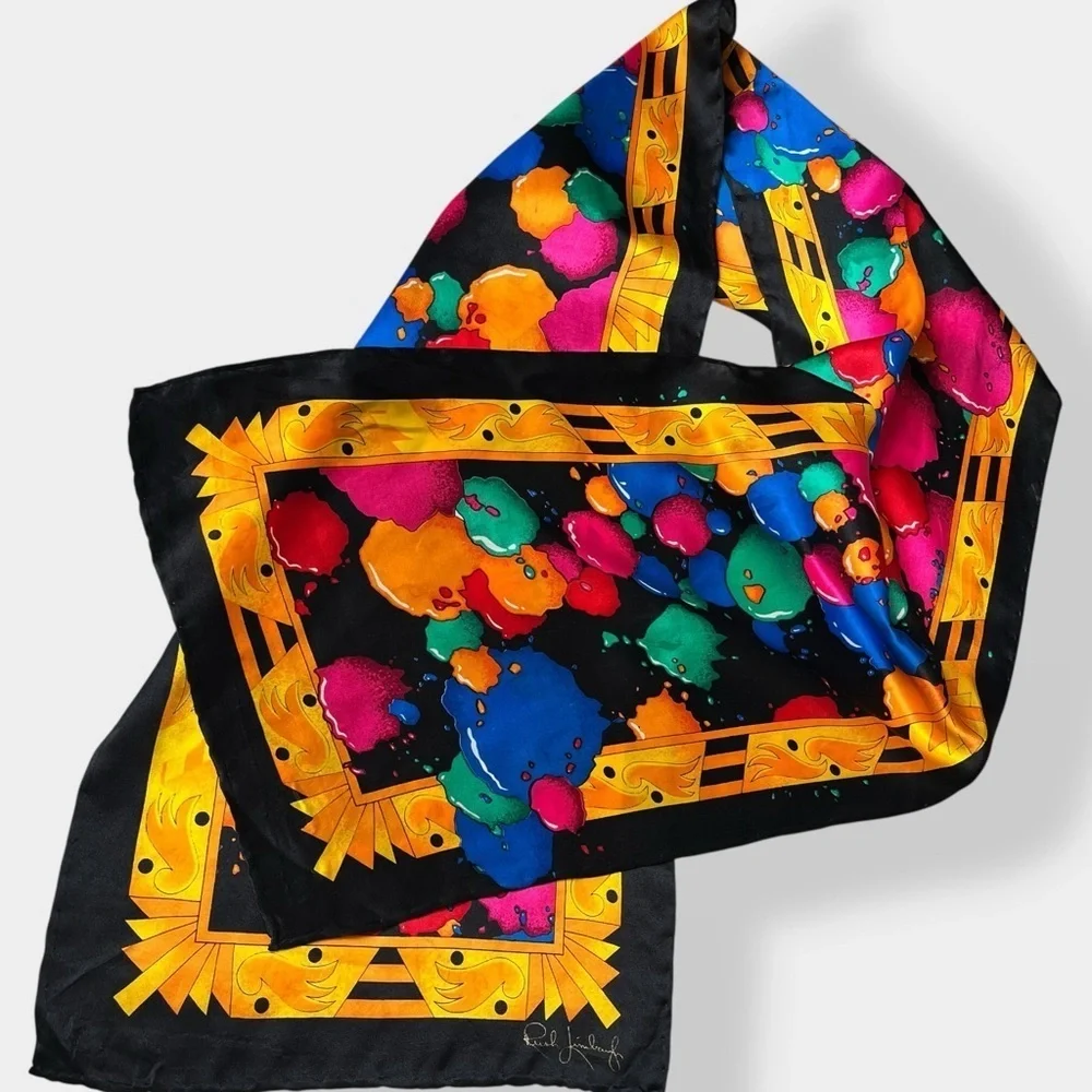 Rush Limbaugh Silk Scarf No Boundaries Paint Splatter Abstract